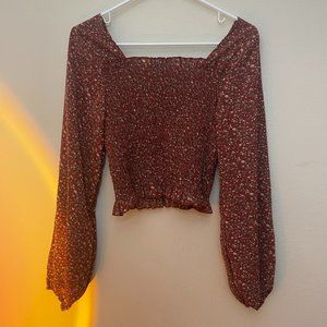 Shein Smocked Peasant Sleeve Top